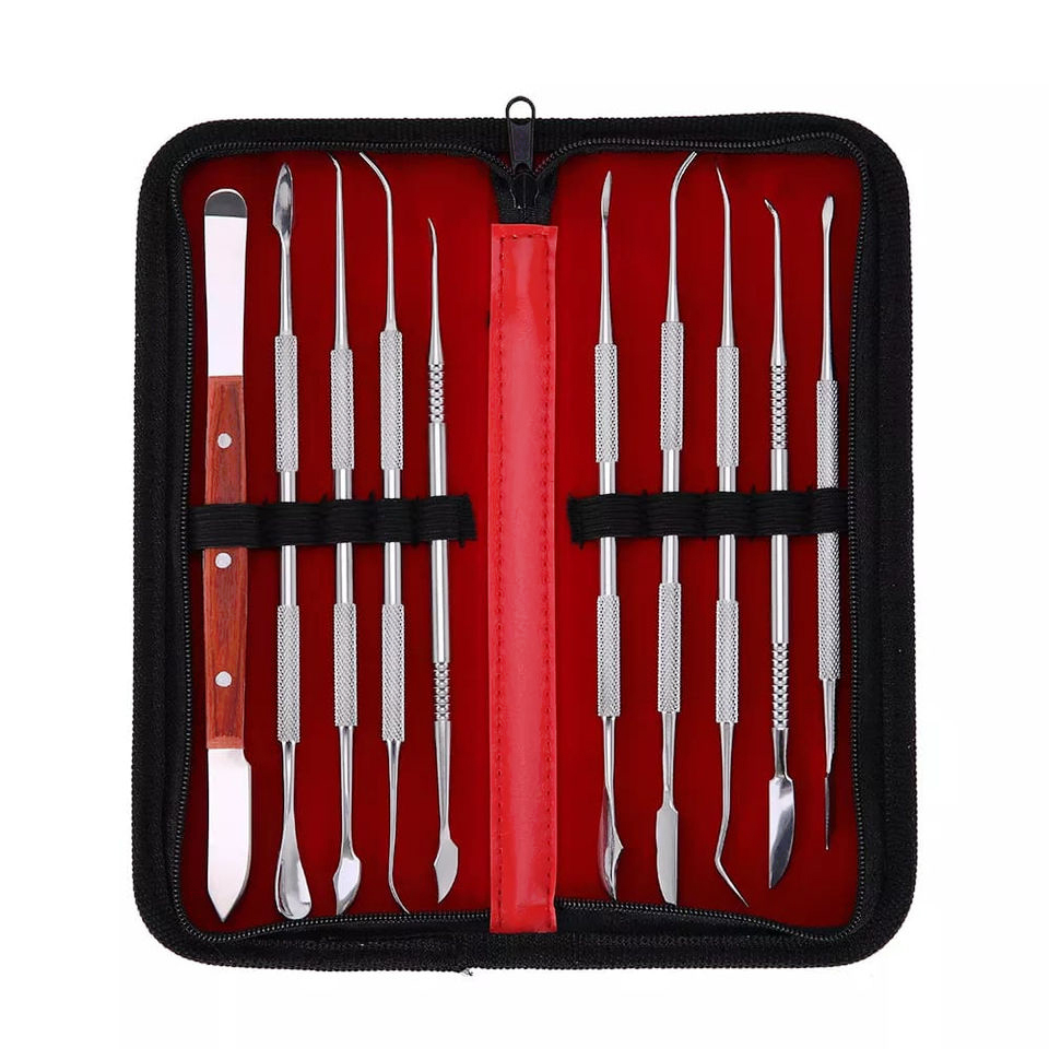 Waxing Kit Home - 10 ชิ้น/เซ็ตทันตกรรม Spatulas มีดพลาสเตอร์อเนกประสงค์ฟันขี้ผึ้งแกะสลักชุดเครื่องมือทันตกรรมทันตกรรมเครื่องมือเครื่องมือ