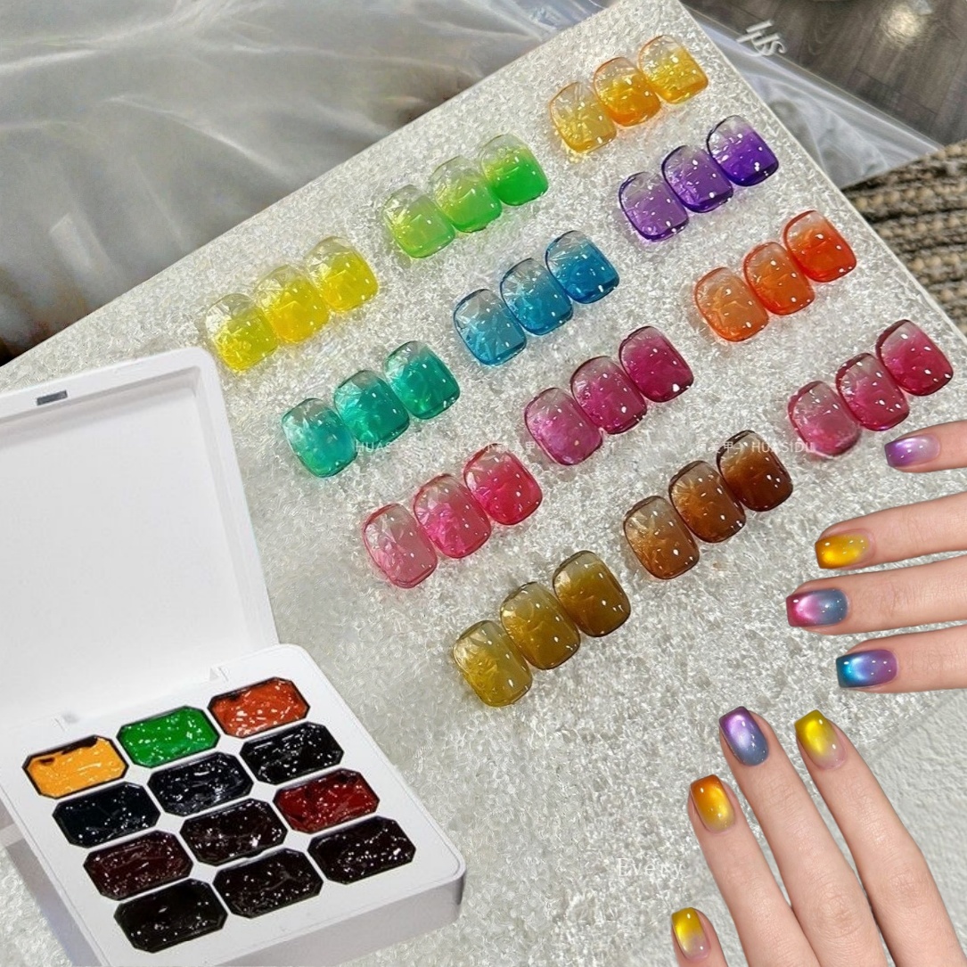 กาวทาเล็บแบบโปร่งแสงสูง 12 สี, - Waxing Kit Home บทวิจารณ์และราคา